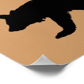 Poster Ours noir & Cubs Silhouette (Coin)