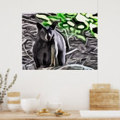 Poster Ours noir dans la peinture des bois (Cuisine)