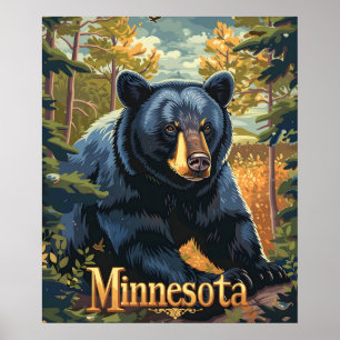 Poster Ours noir du Minnesota