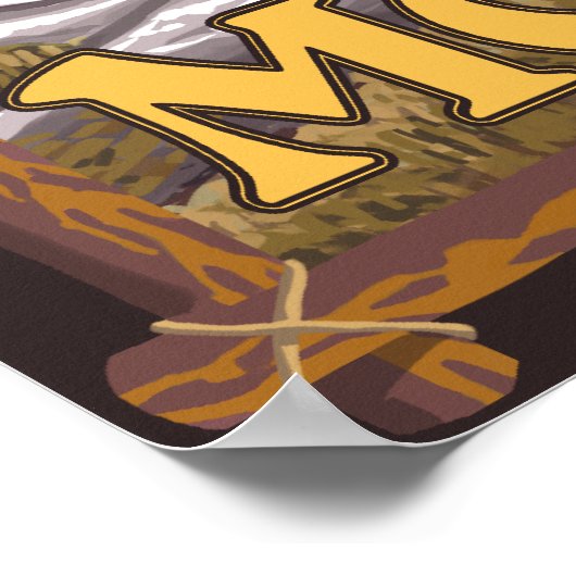 Poster Ours noir en forêt - Montana (Coin)