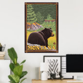 Poster Ours noir en forêt - Montana (Bureau à domicile)