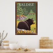 Poster Ours noir en forêt - Valdez, Alaska (Cuisine)
