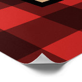 Poster Ours Noir Sur Un Plaid Rouge Et Noir Personnalisé (Coin)