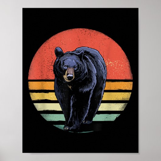 Poster Ours noir Vintage (Devant)