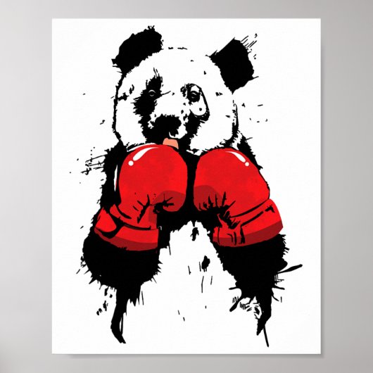 Poster Ours panda boxeur Pop Art (Devant)