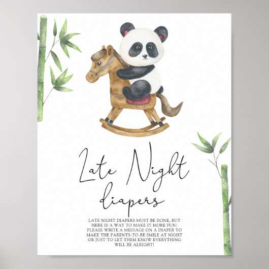 Poster Ours panda - Jeu de couches pour la nuit tardive (Devant)