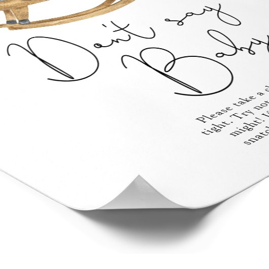 Poster Ours Panda Ne dis pas bébé (Coin)