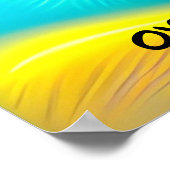 Poster Ours polaire avec aurores boréales. Texte modifiab (Coin)