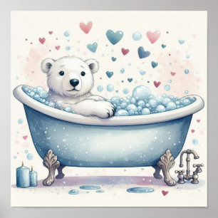 Poster Ours polaire bain moussant