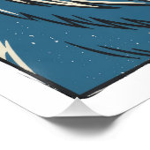Poster Ours polaire bleu (Coin)