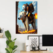 Poster Ours polaire chevauchant un ours polaire | AI Art  (Bureau à domicile)