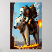 Poster Ours polaire chevauchant un ours polaire | AI Art  (Devant)