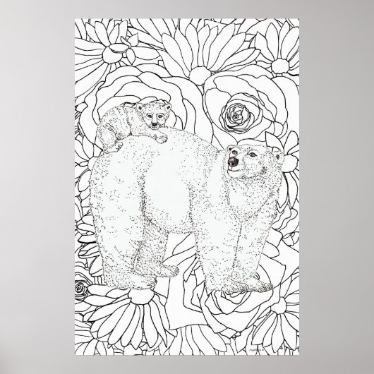 Poster Ours polaire courageux (Devant)