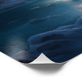 Poster Ours polaire dans la peinture forestière d'hiver (Coin)