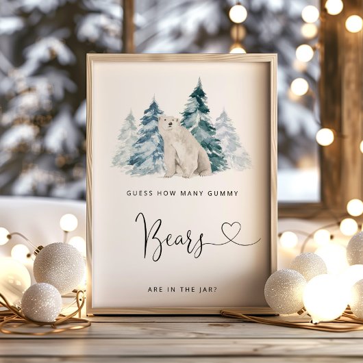 Poster Ours polaire Devinez combien d'ours