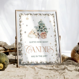 Poster Ours Polaire D'Hiver Devine Combien De Candies