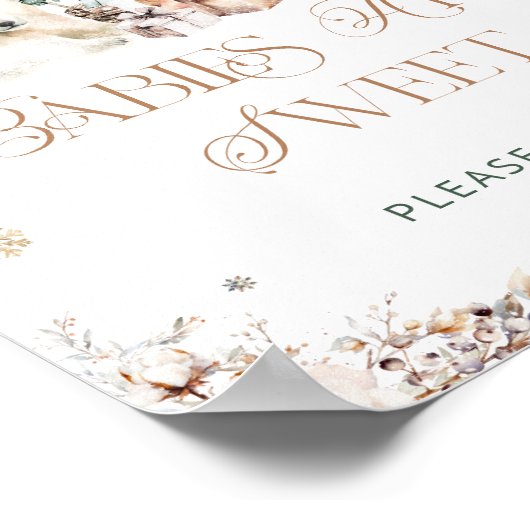 Poster Ours polaire d'hiver Les bébés sont doux Prenez un (Coin)