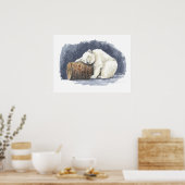 Poster Ours polaire dormant, aquarelle (Cuisine)