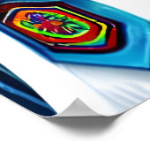 Poster Ours polaire en uniforme et feu d'artifice | Art A (Coin)