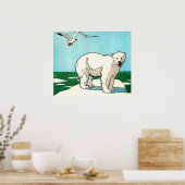 Poster ours polaire et mouettes (Cuisine)
