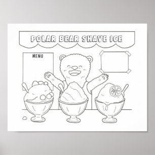 Poster Ours Polaire Glace Râpée Coloriage Téléchargeable