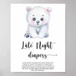 Poster Ours polaire - Jeu de couches tardives la nuit Af