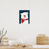 Poster Ours polaire l Noël l Fête Personnalisable (Cuisine)