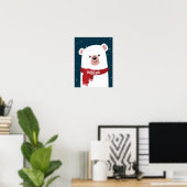 Poster Ours polaire l Noël l Fête Personnalisable (Bureau à domicile)