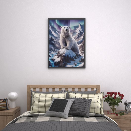 Poster Ours polaire majestueux au sommet