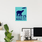 Poster Ours polaire norvégien 1925 (Bureau à domicile)