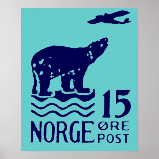 Poster Ours polaire norvégien 1925 (Devant)