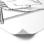 Poster Ours polaire sur chaise longue (Coin)