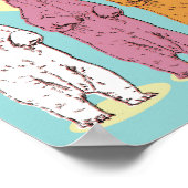 Poster Ours polaires colorés (Coin)