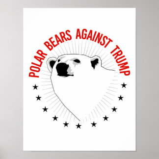Poster Ours Polaires Contre Trump - - Pro-Science -