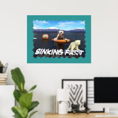 Poster Ours polaires - Sinking Fast (Bureau à domicile)