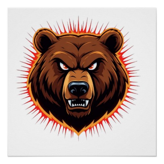 Poster Ours Puissant – Force Brute de la Nature (Devant)