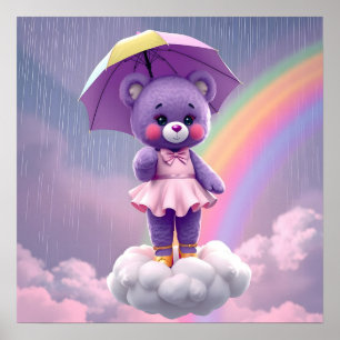 Poster Ours rare ~ Violet