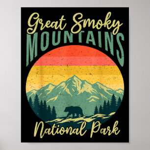 Poster Ours rétro parc national des montagnes Great Smoky