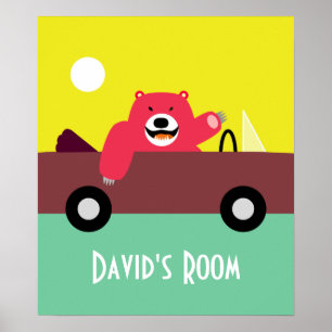 Poster Ours rouge dans l'affiche convertible