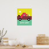 Poster Ours rouge dans l'affiche convertible (Cuisine)