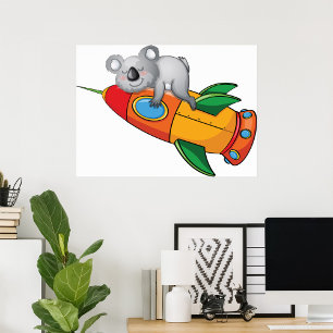 Poster Ours Sur Une Roquette
