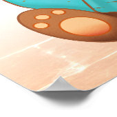 Poster Ourson Mignon Mangeant du Miel Nom de l'Enfant & M (Coin)