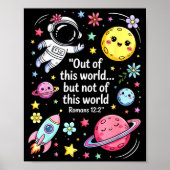 Poster Out Of This World Spaceship Planet Galaxy Christia (Devant)