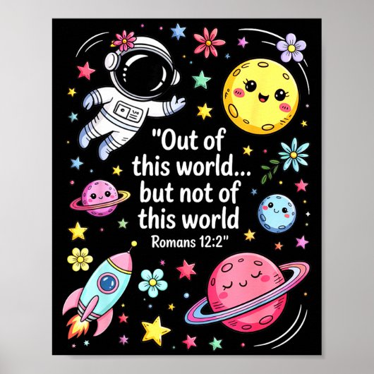 Poster Out Of This World Spaceship Planet Galaxy Christia (Devant)