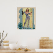 Poster Out You Go Me and Cat Pinup (Cuisine)