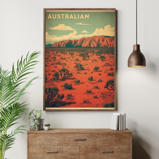 Poster Outback Odyssey – Voyage rétro dans le désert aust