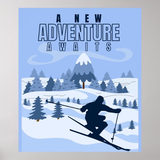 Poster Outdoor Adventure snowboard hiver (Devant)