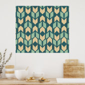 Poster Outdoor Geo Step | Geometric Teal Arrow Pattern (Cuisine)