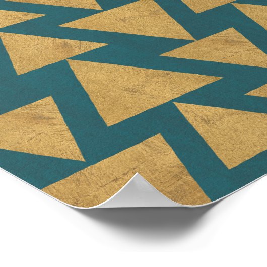 Poster Outdoor | Gold & Dark Teal Pattern (Coin)