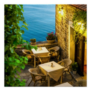 Poster Outdoor Tables at Resturant